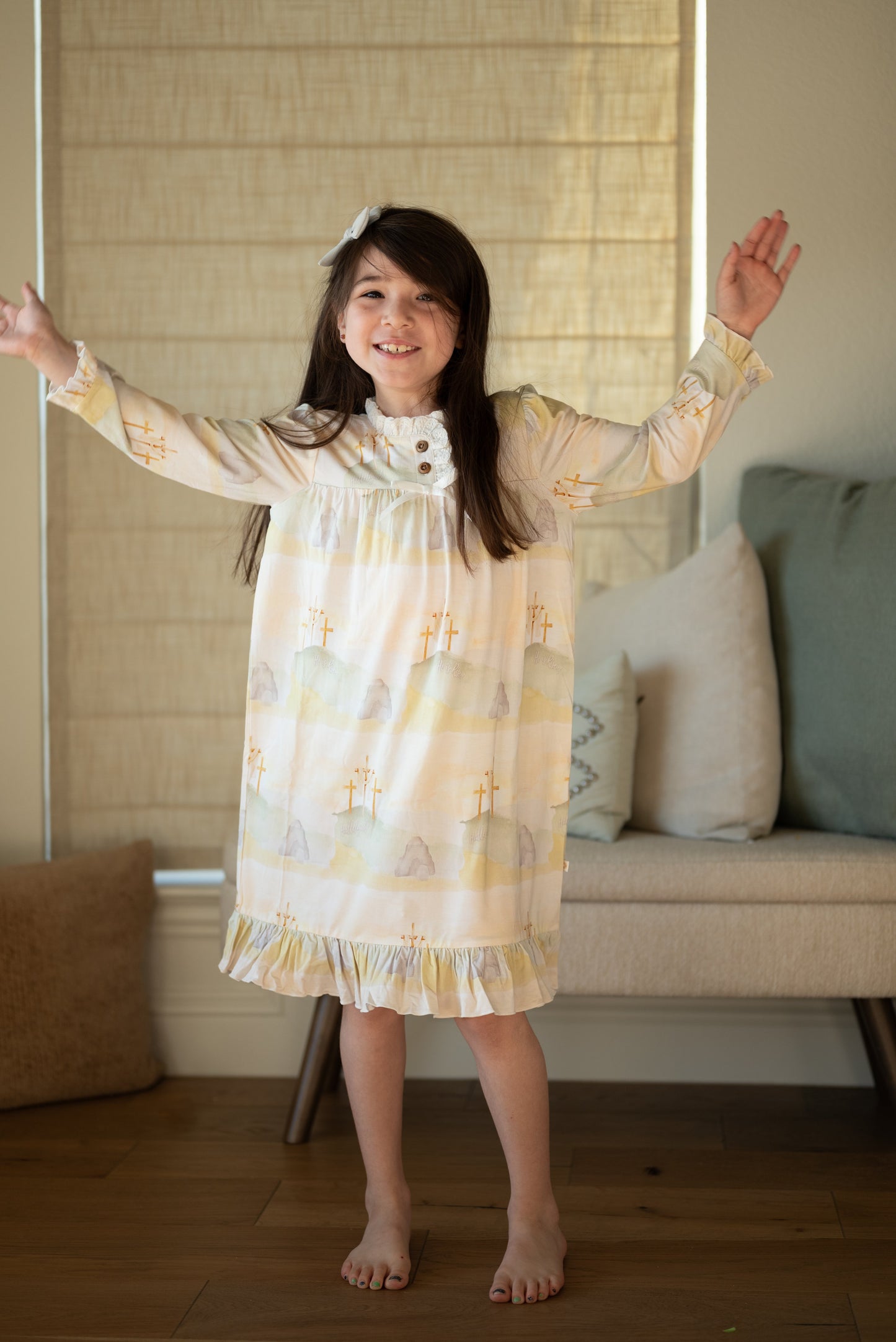 He Is Risen Long Sleeve Morning Gown