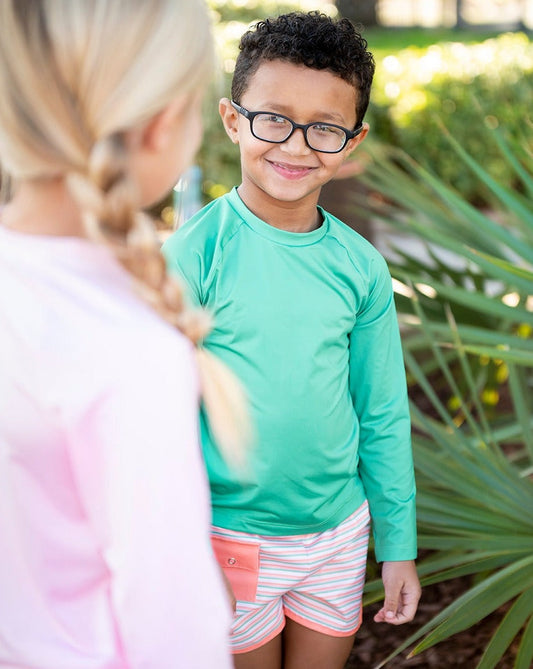 Rash Guard Long Sleeve in Parakeet Green- FINAL SALE