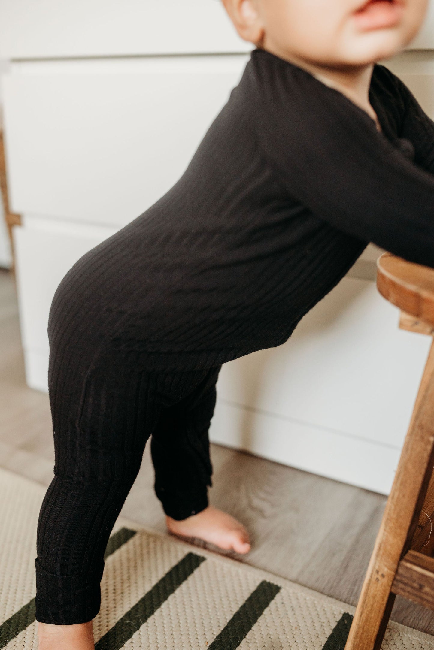 Midnight (Black) Ribbed Romper BDLJ