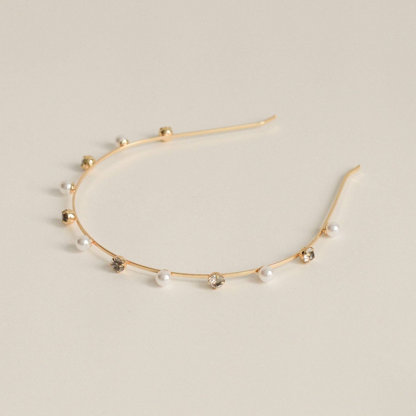 Metal with Rhinestone & Plastic Pearl Headband