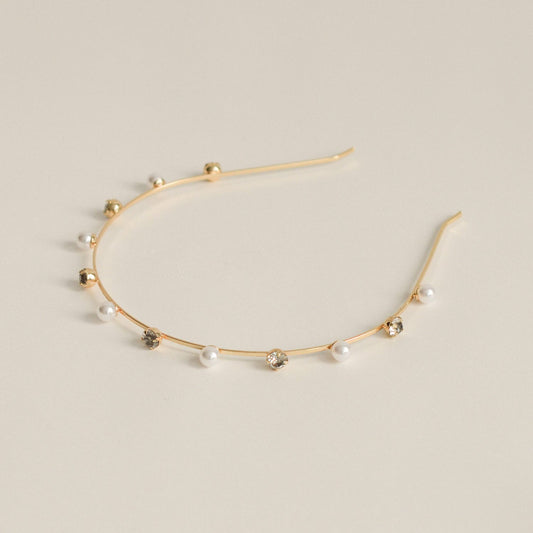 Metal with Rhinestone & Plastic Pearl Headband