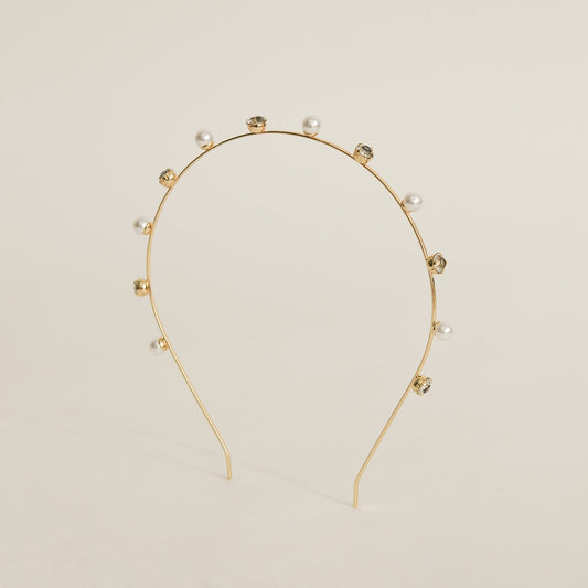 Metal with Rhinestone & Plastic Pearl Headband