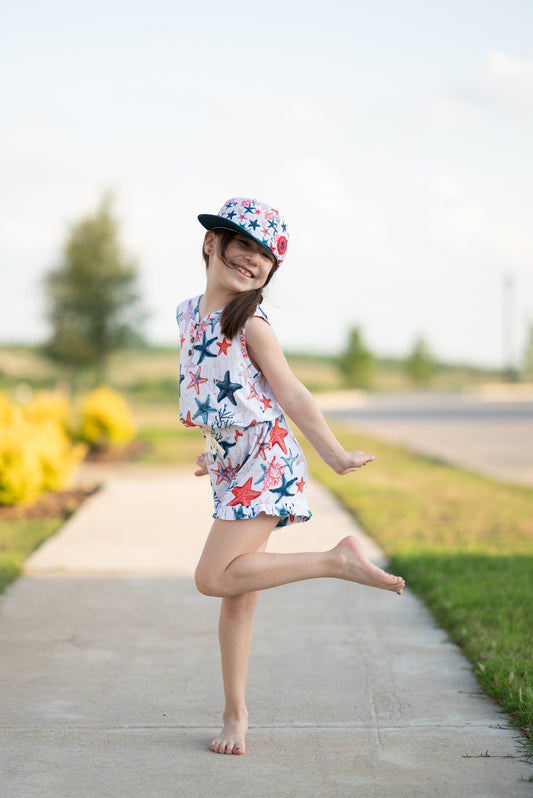 Star-Spangled Starfish Tank and Ruffle Shorts Set