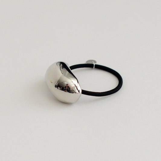 Bold Crescent Metal Cuff Hair Tie | Silver