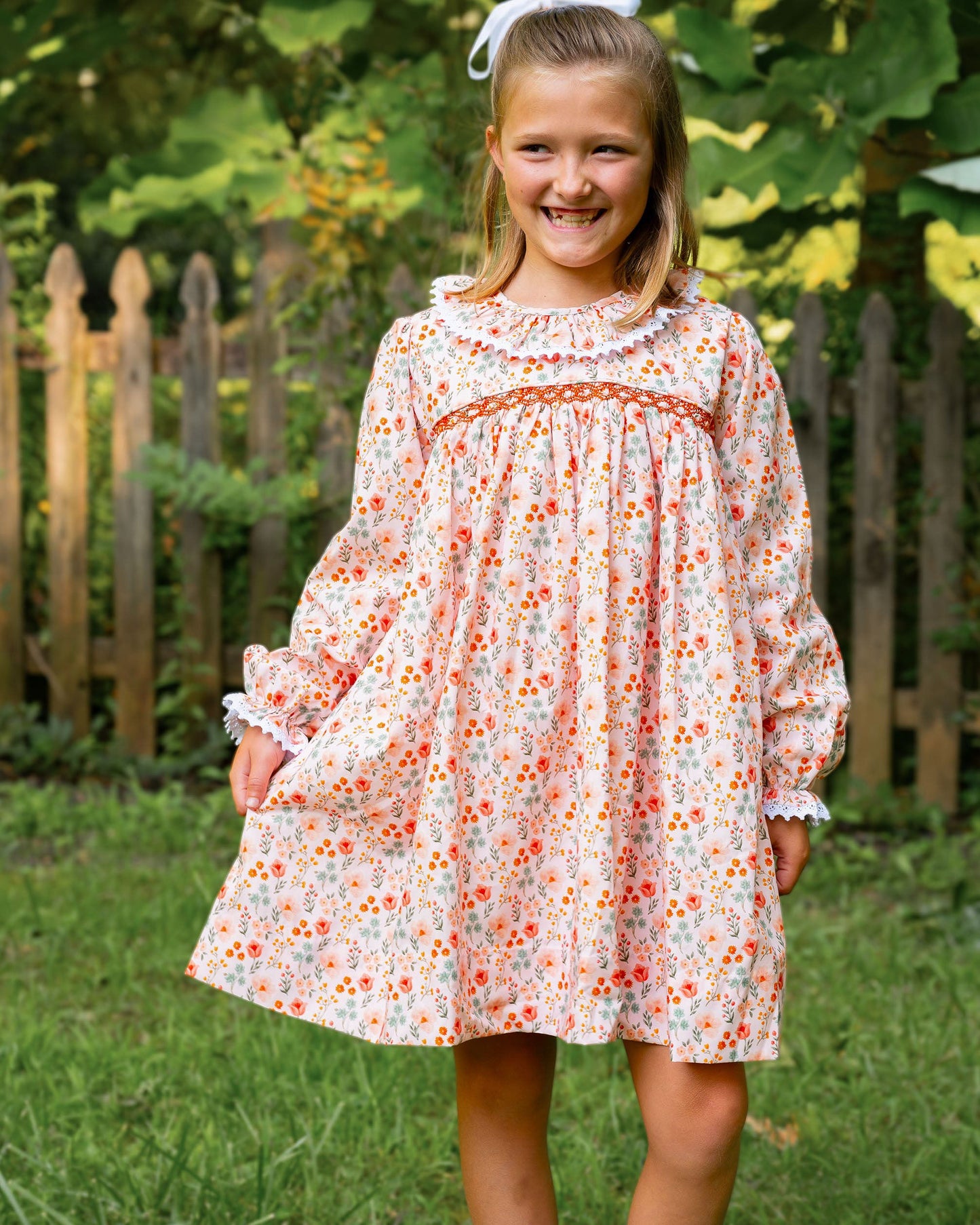 Fall Floral Smocked Dress