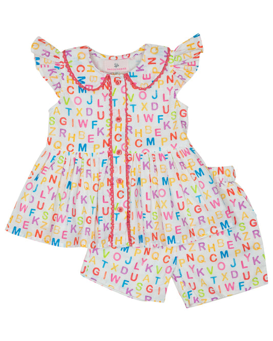 ABC Flutter Sleeve Shorts Set- FINAL SALE