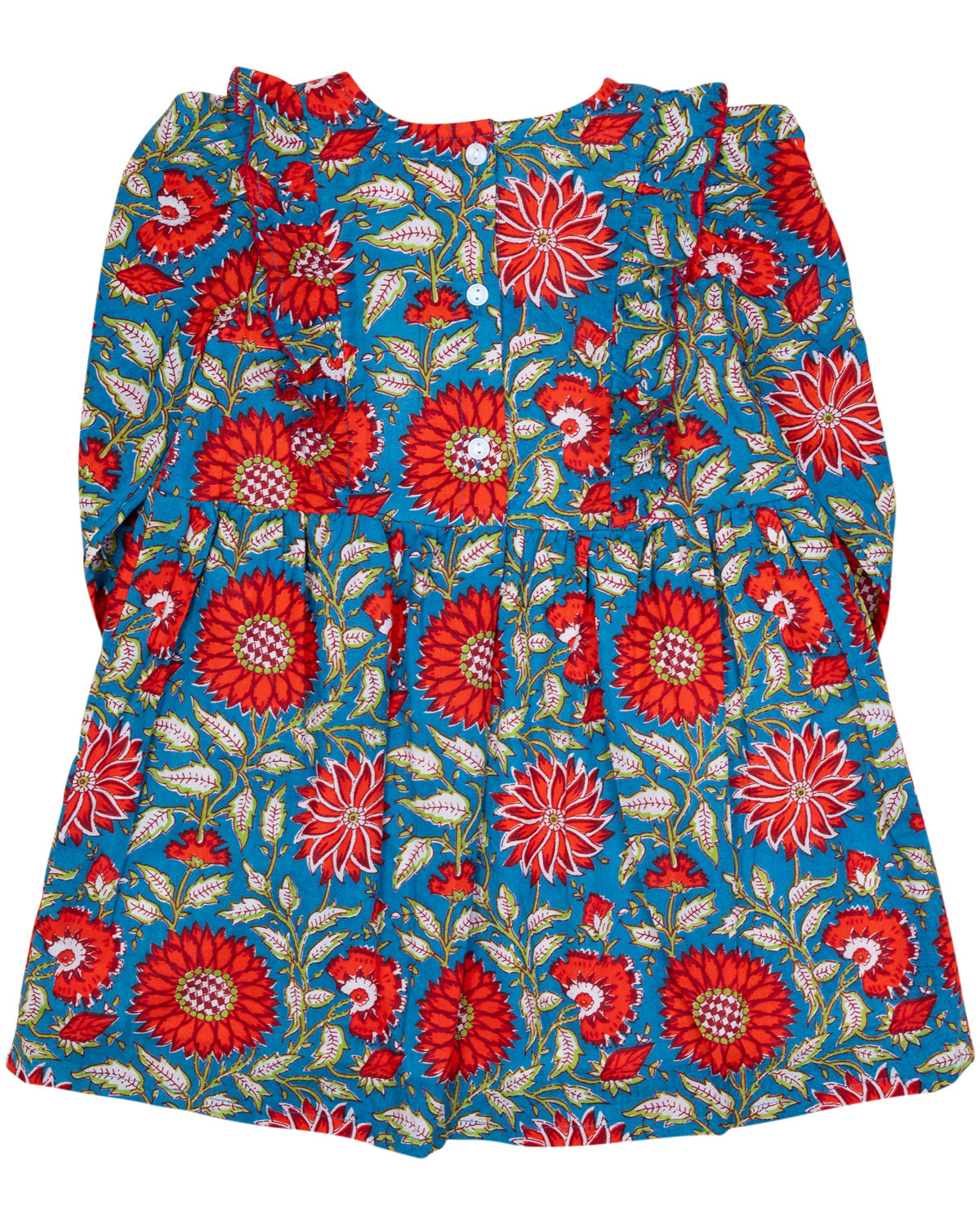 Fall Red Floral Print Dress