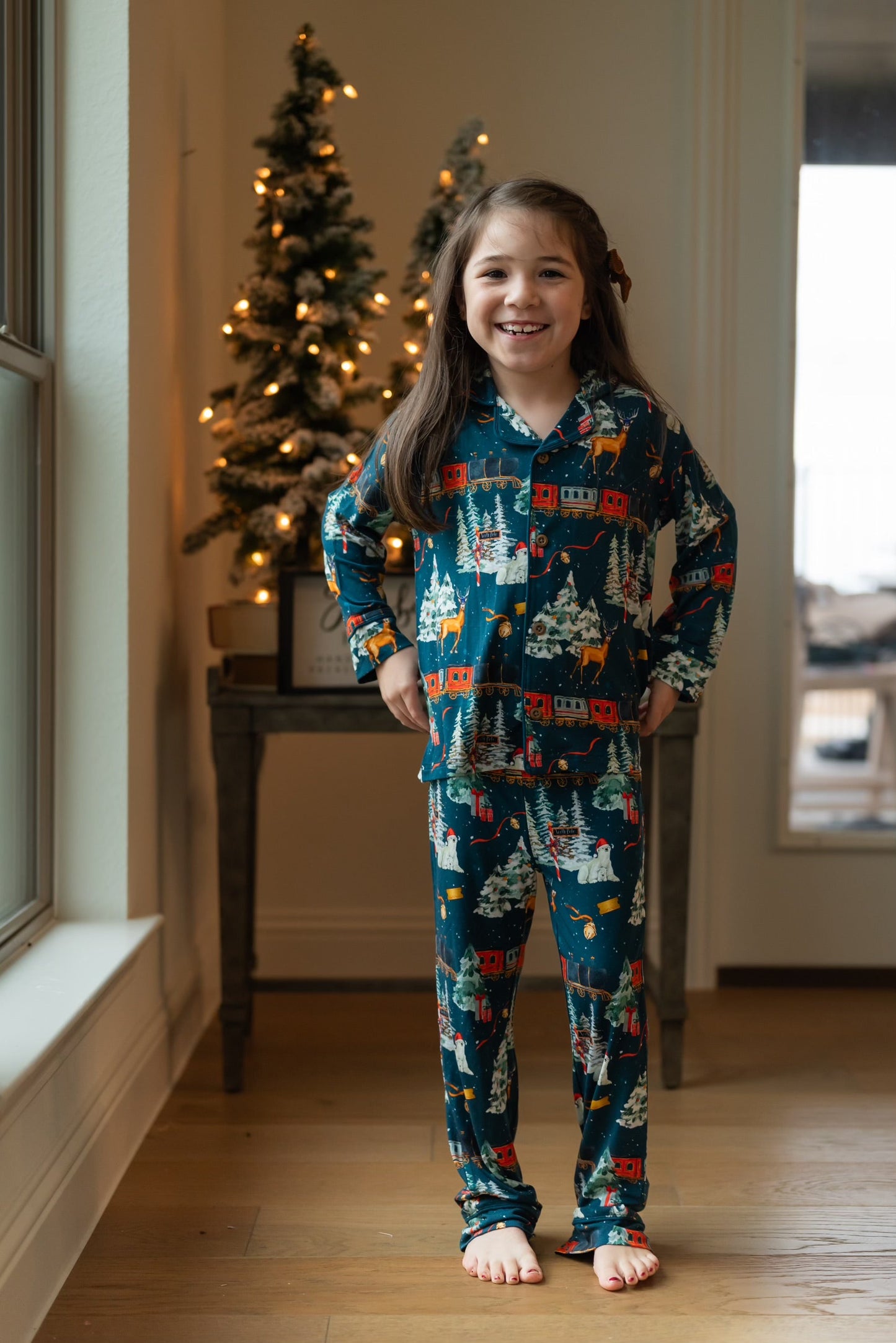 North Pole Express Traditional Button-Down pajamas