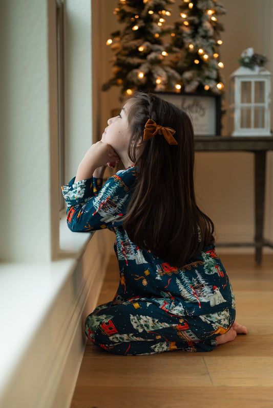 North Pole Express Traditional Button-Down pajamas