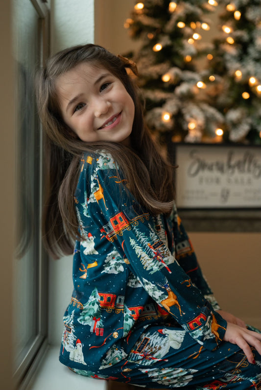 North Pole Express Traditional Button-Down pajamas
