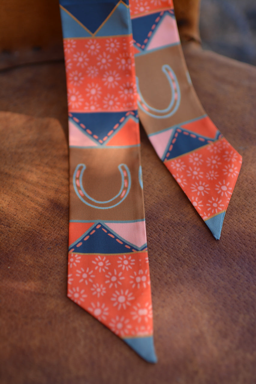 Frontier Bound Quilted Patchwork Silk Twilly Scarf