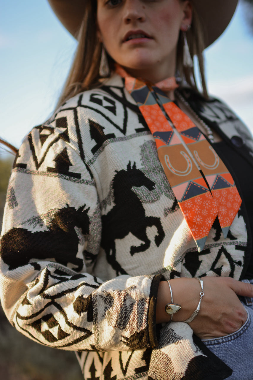 Frontier Bound Quilted Patchwork Silk Twilly Scarf