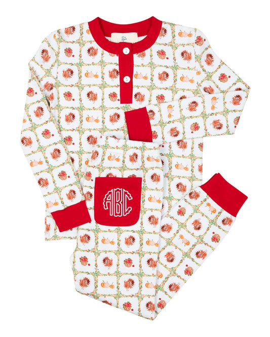 Turkey Time Tartan Knit Pajama Set