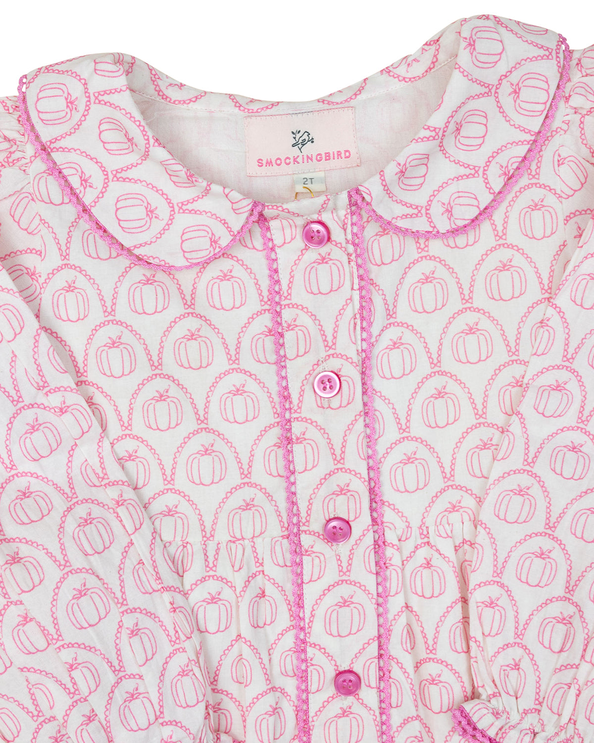 Pumpkin Scallop Print Dress- FINAL SALE