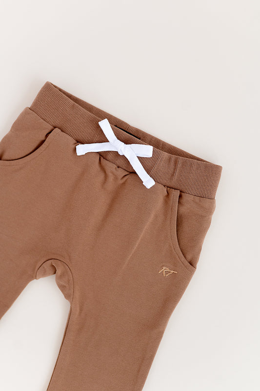 ORGANIC COTTON JOGGERS - ALMOND