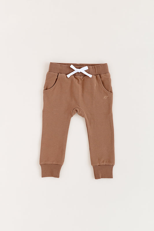 ORGANIC COTTON JOGGERS - ALMOND
