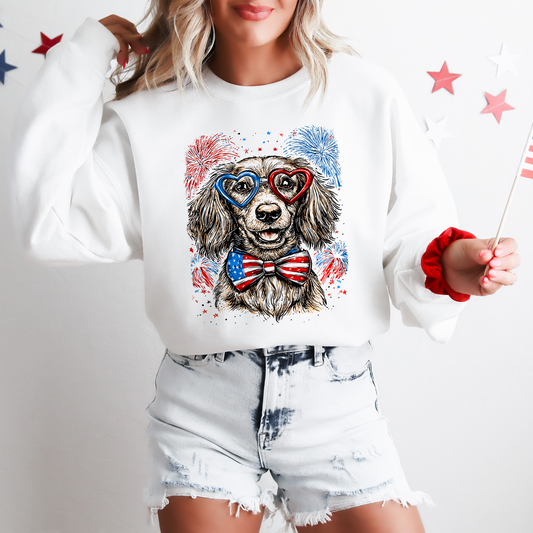 Dachshund Patriotic Dog, USA, America, Pet Lover, 4th of July Sweatshirt