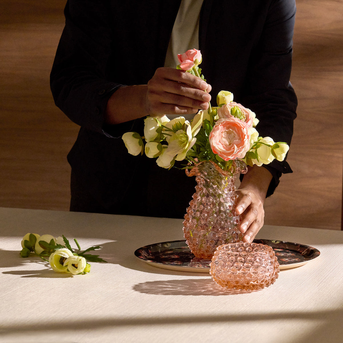 Hobnail Vase - Petal - Rose Bronze