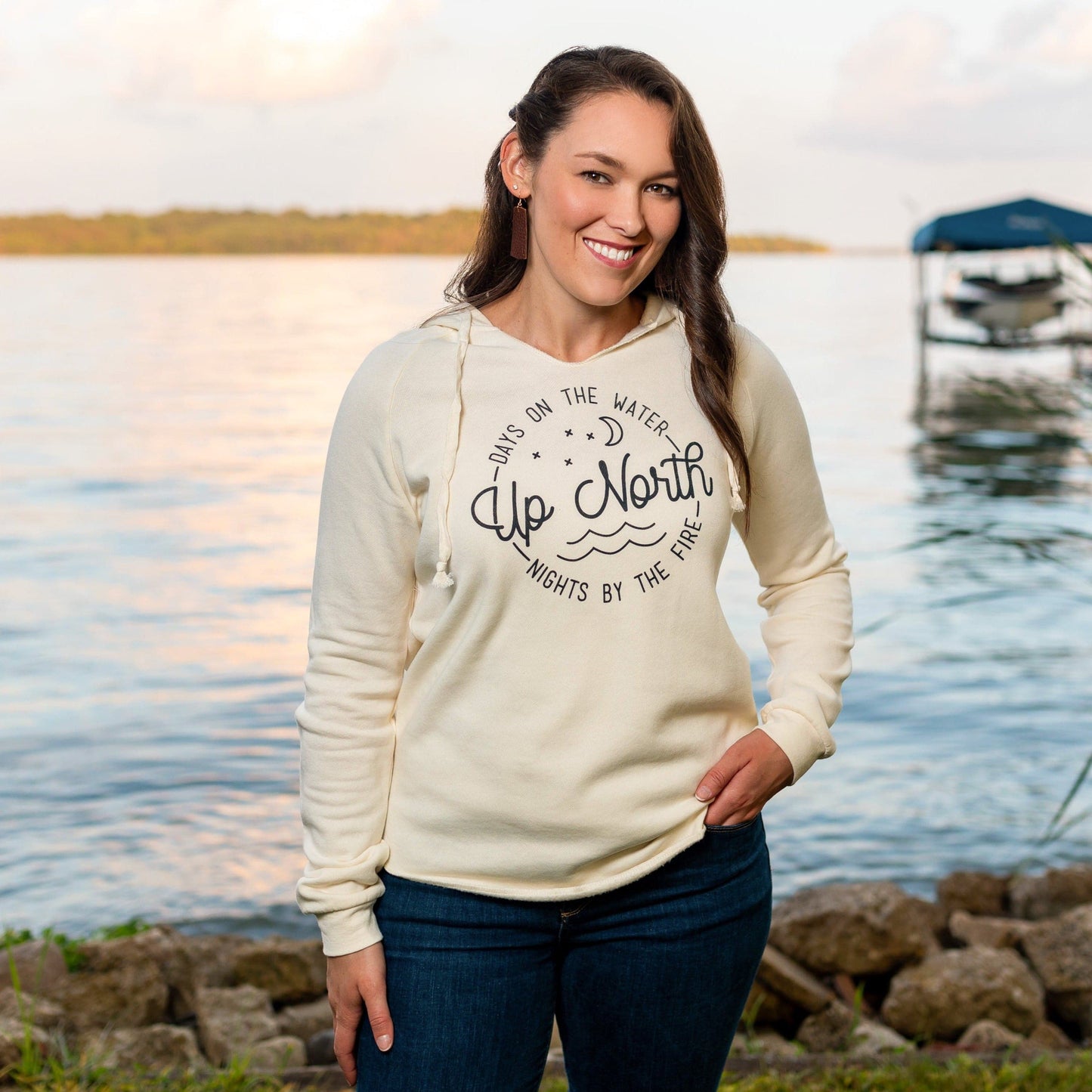 Days on the Water Hoodie. Bone.