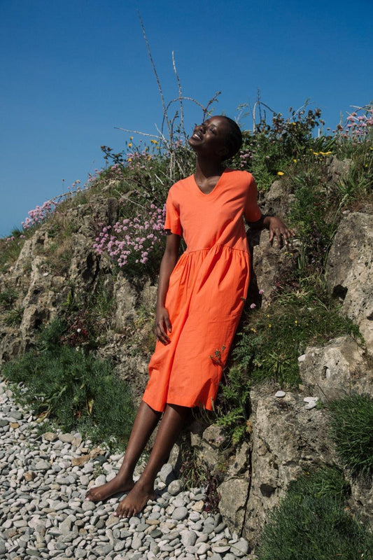Zarya Organic Cotton Jumpsuit - Coral
