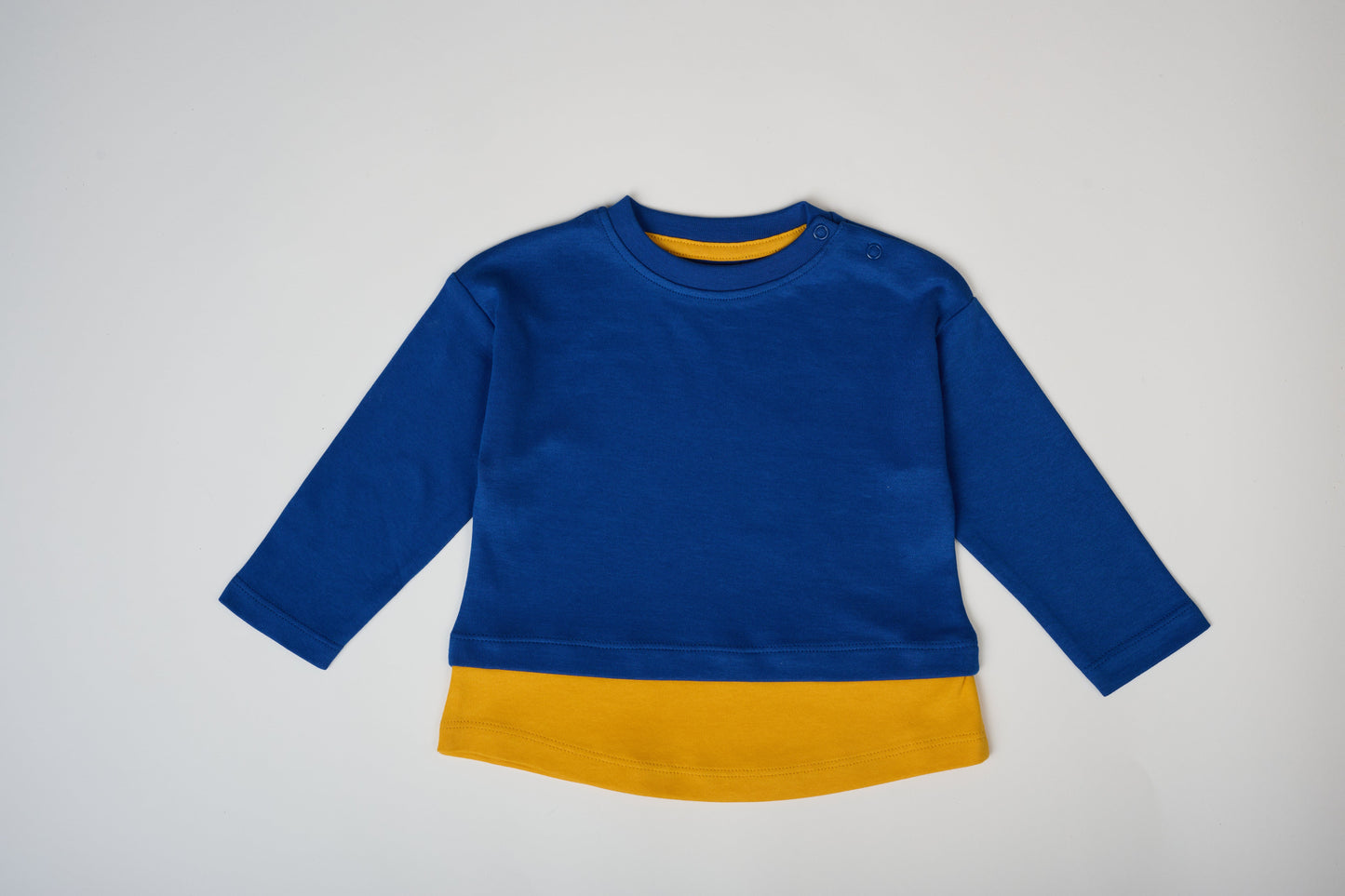 Long Sleeve Blue & Yellow Layered T-shirt