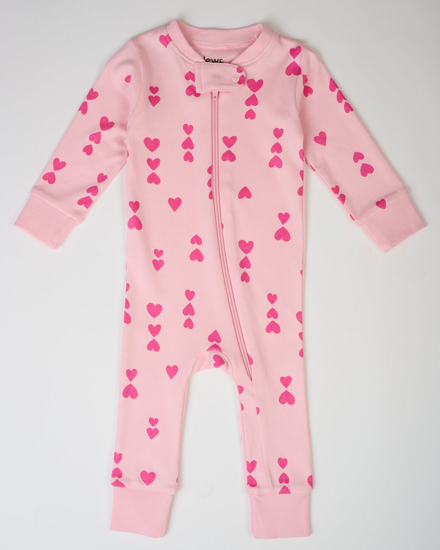 Pink-on-Pink Hearts Zip Romper