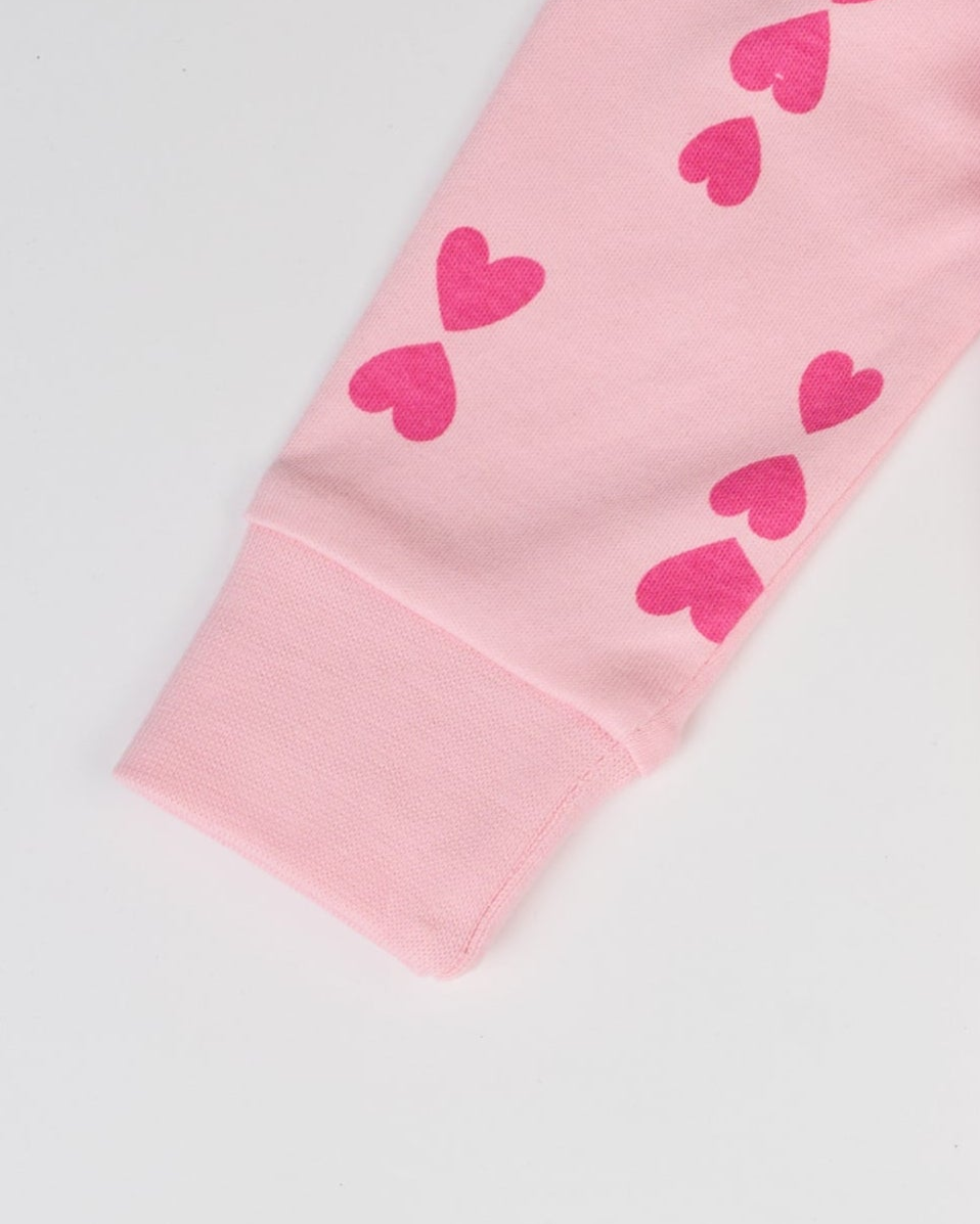 Pink-on-Pink Hearts Zip Romper