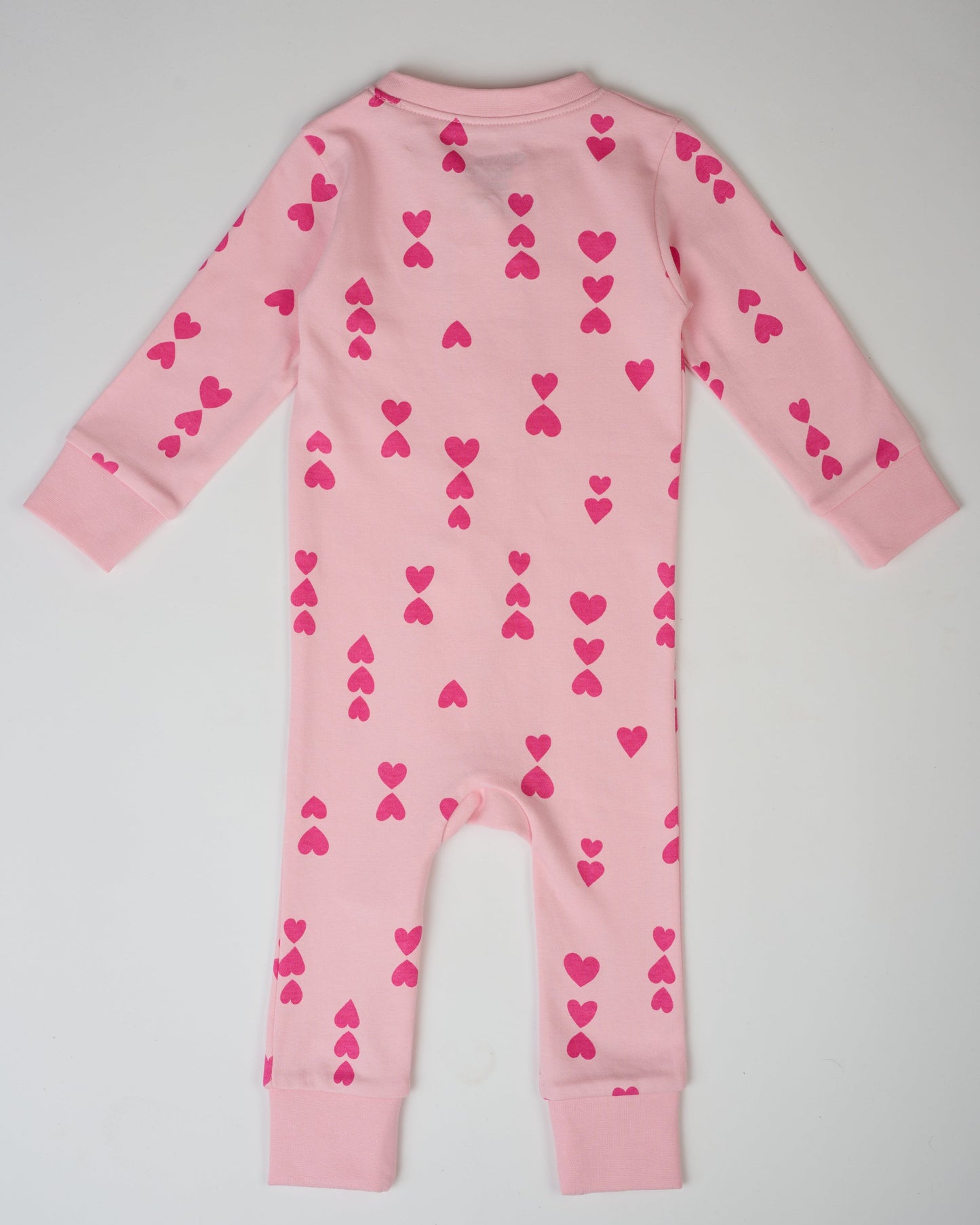 Pink-on-Pink Hearts Zip Romper