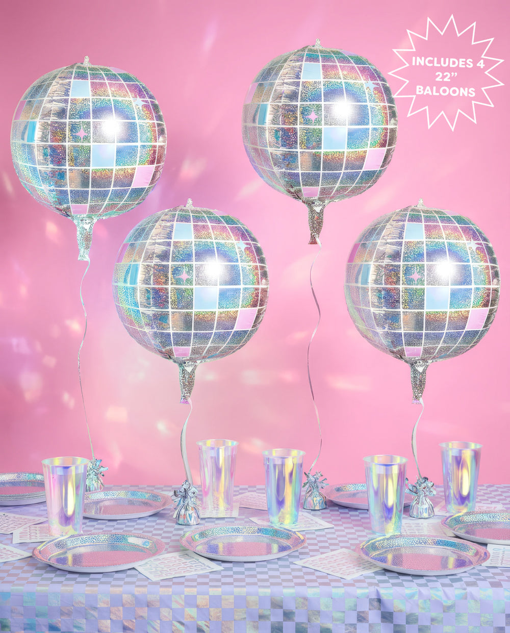 Shimmer Disco Balloon - 4 disco ball balloons
