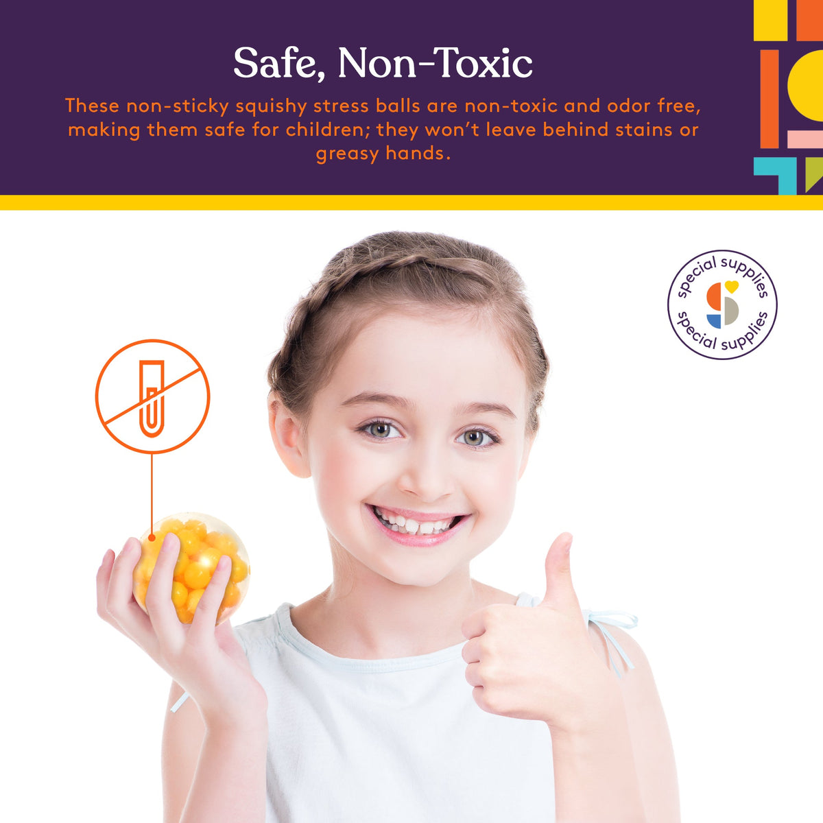 Squishy Stress Balls 6-Pack – Colorful Sensory Fidget Toys for Stress Relief, Anxiety Relief, Focus & Relaxation for Kids and Adults