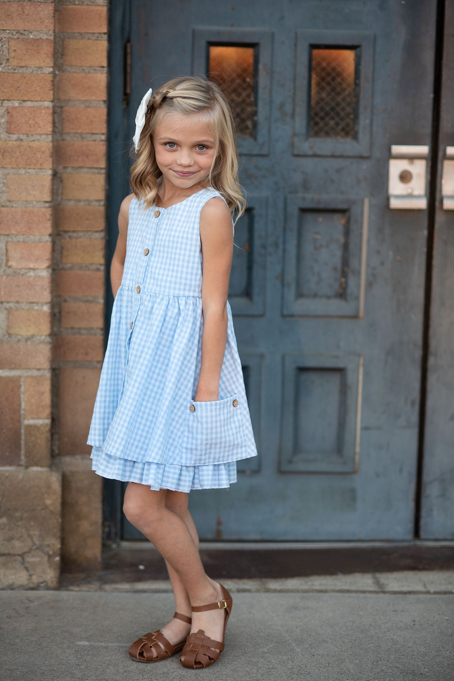 Blue Check Gingham Dress