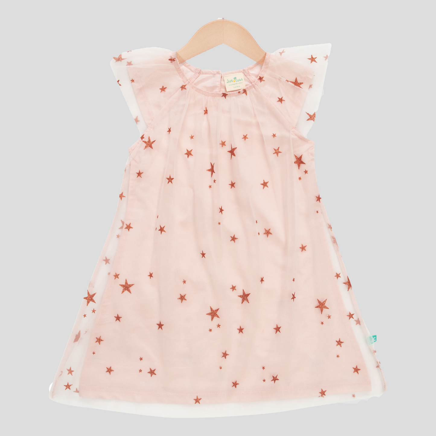 Starry Tulle Sleeveless Dress for Toddler - Peach