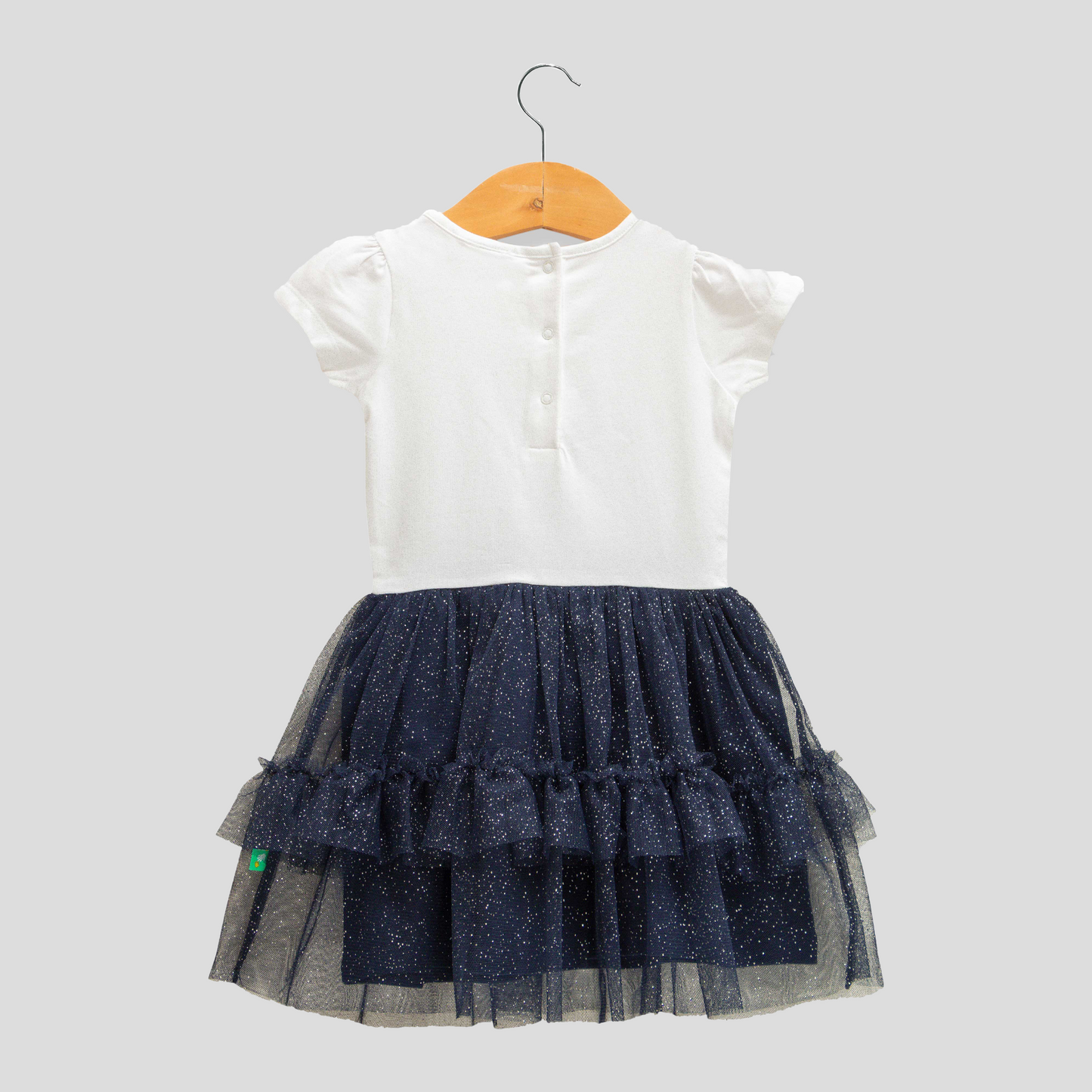 Bunny Wish Navy Ruffle Tulle Flair Dress for Toddlers