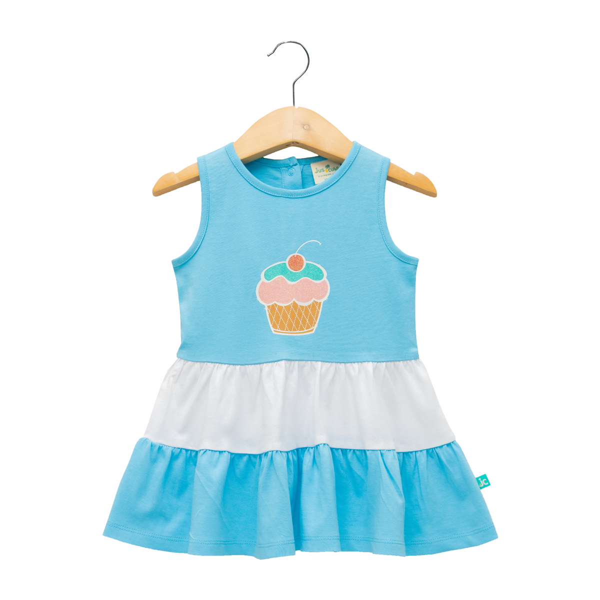 Cupcake Tiered Skirt Dress for Toddlers - Blue