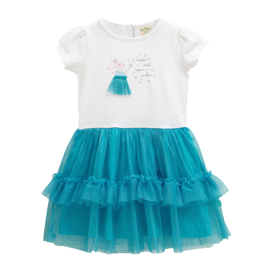 Glittery Ruffle Tulle Flair Dress for Toddlers