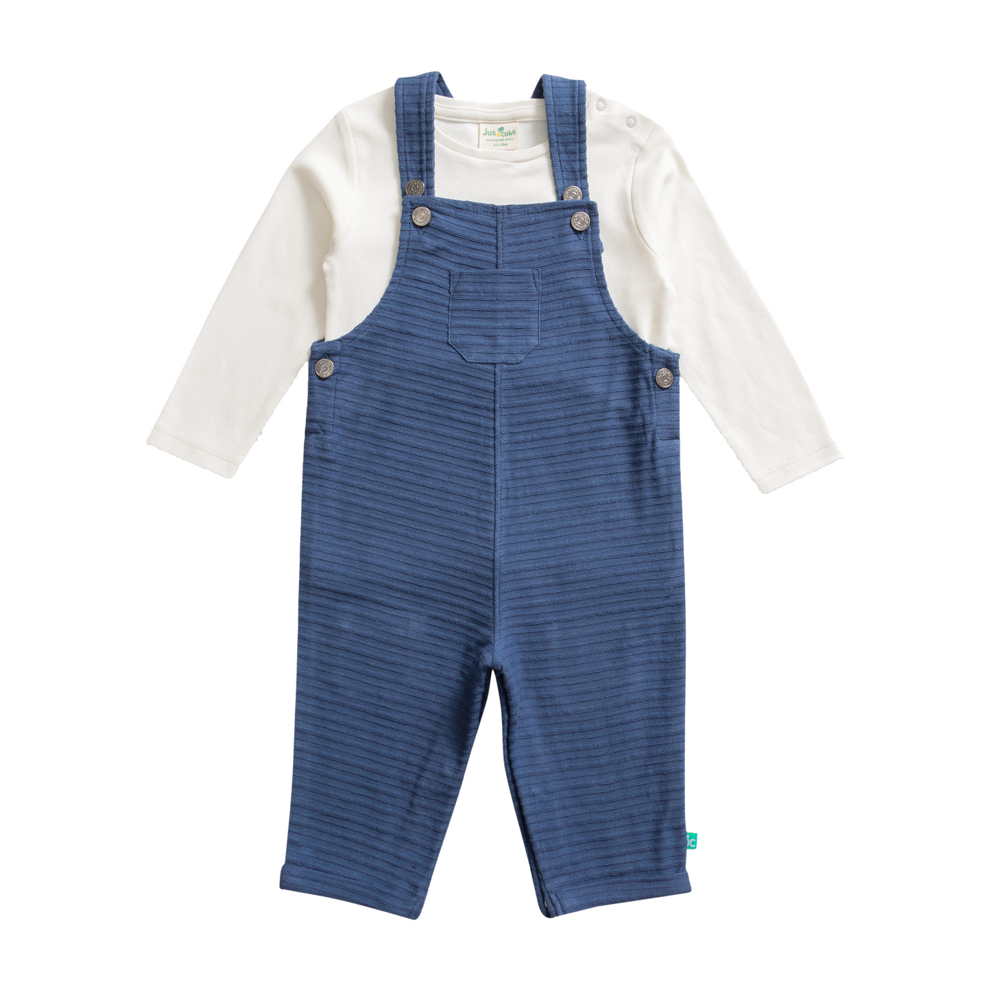 Charming Cord Striped Dungaree Set for Toddlers