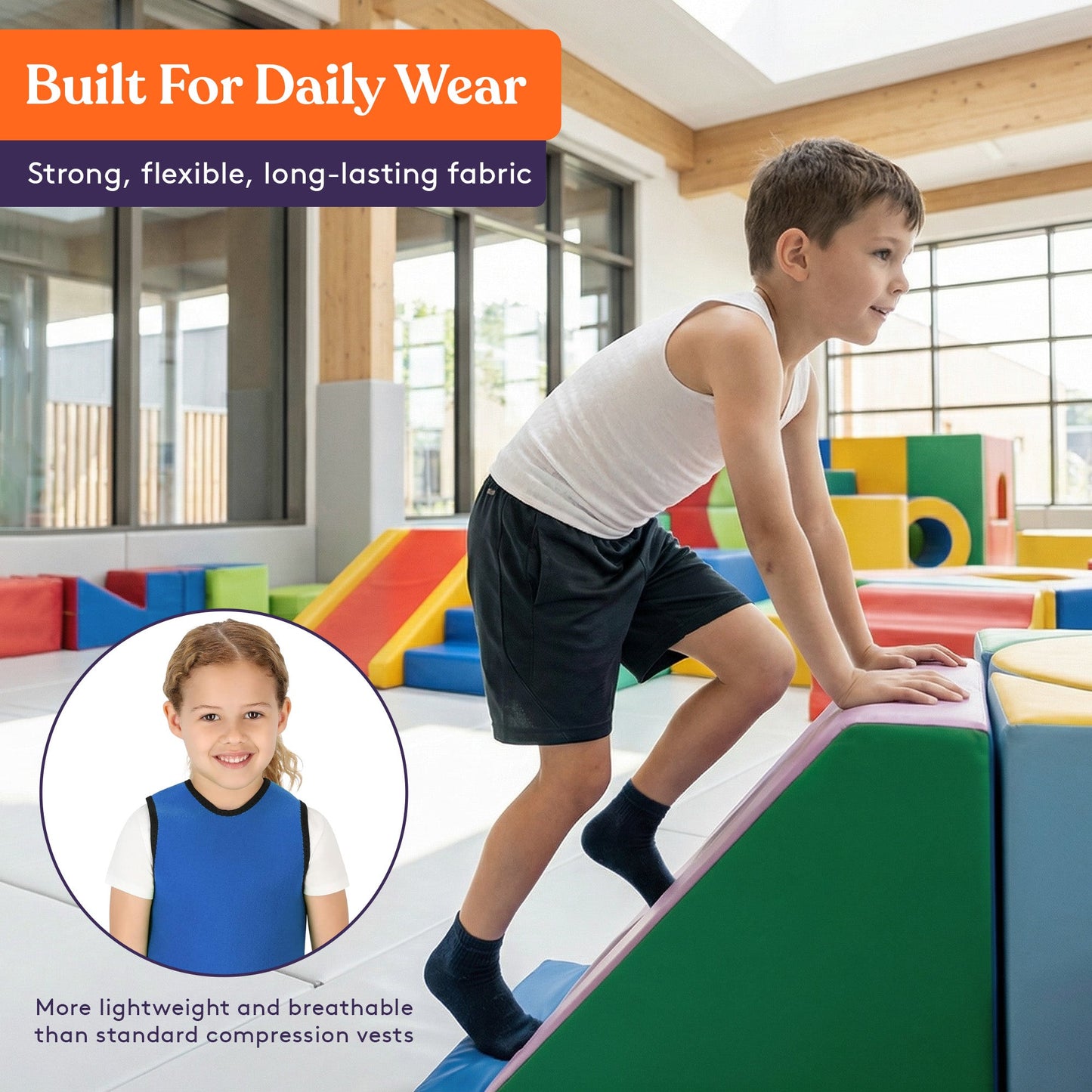 Special Supplies Kids Compression Undershirt – Seamless Deep Pressure Sensory Undershirt for Focus, Calm & Comfort – Breathable, Soft Sensory Shirt for School, Home & Travel