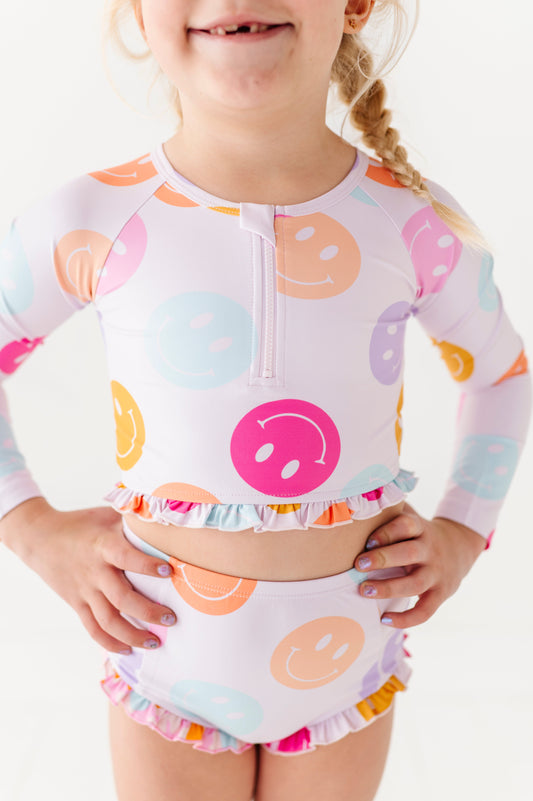 Smilies: 1/4th Zip Rashguard TWO-PIECE