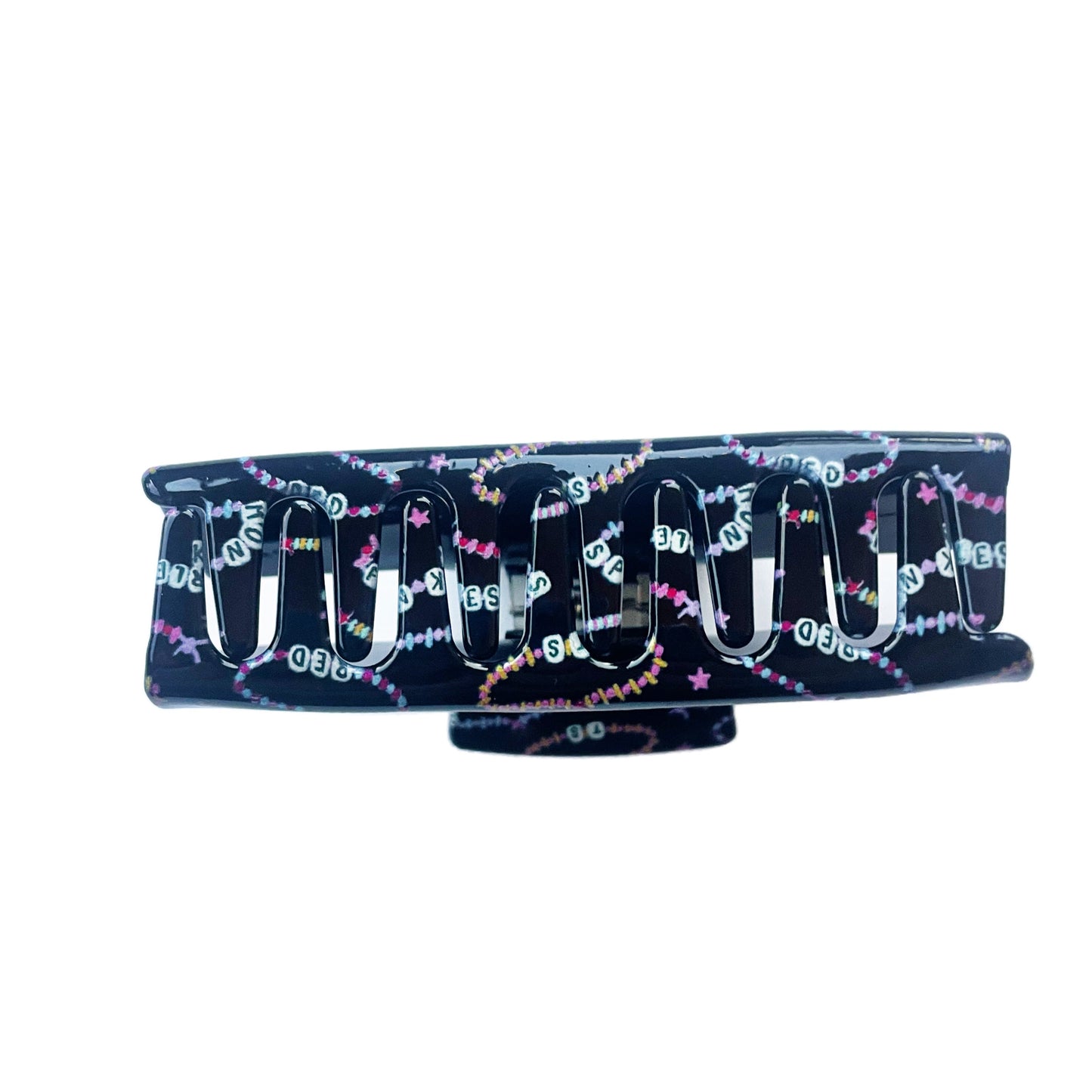 Friendship Bracelets on Black Claw Clip