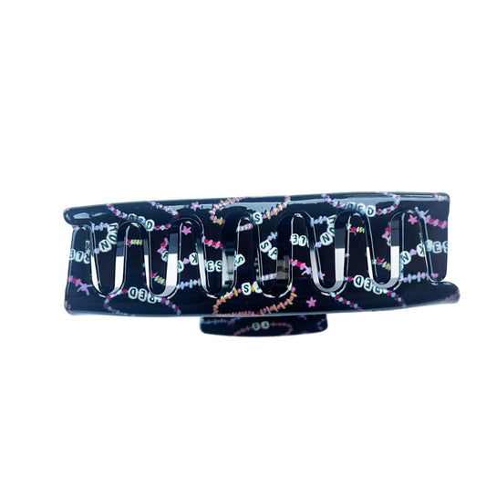 Friendship Bracelets on Black Claw Clip