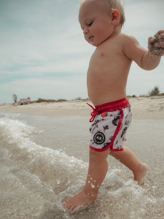 All gas retro hybrid swim shorts