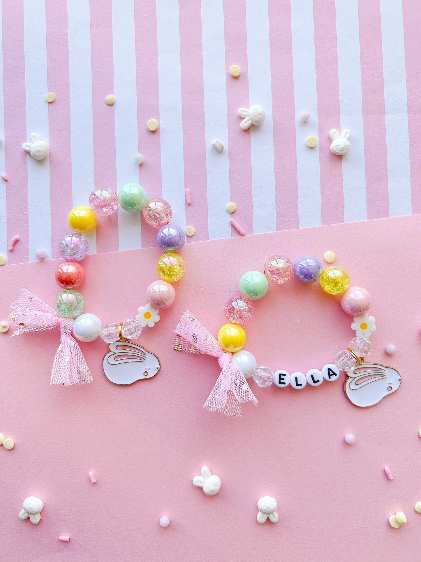 Daisy Bunny Beaded Charm Bracelet