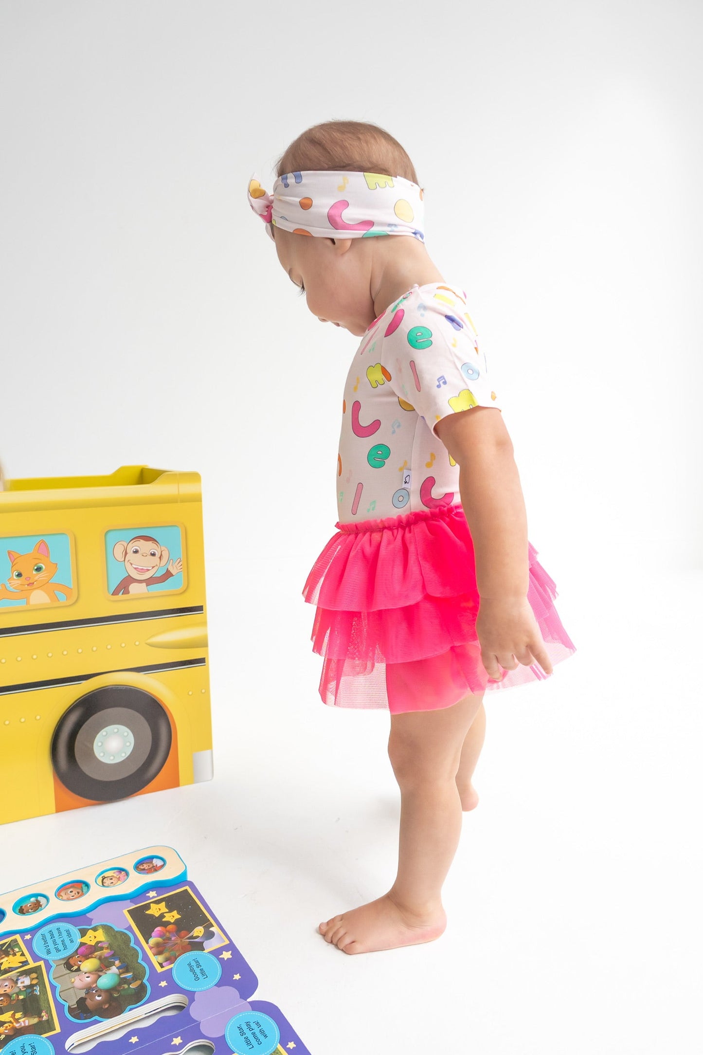 Dream Big Little Co x CoComelon ALPHABET DREAM TUTU SHORT SLEEVE BODYSUIT DRESS