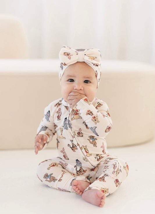 Pooh (Ribbed) | Bamboo Zip Pajamas