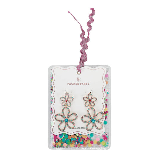 Flower Power Rhinestone Earrings