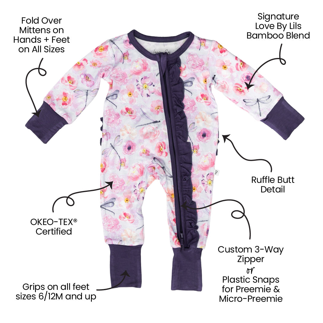 Elmerial Bamboo Ruffle Convertible Footie