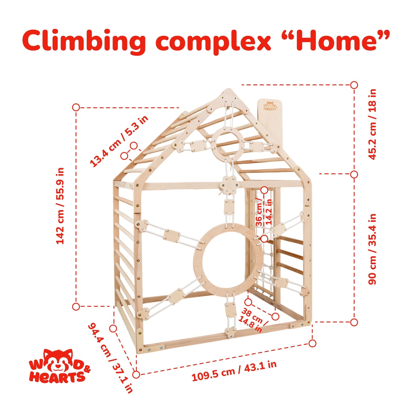 Wooden Climbing Playhouse