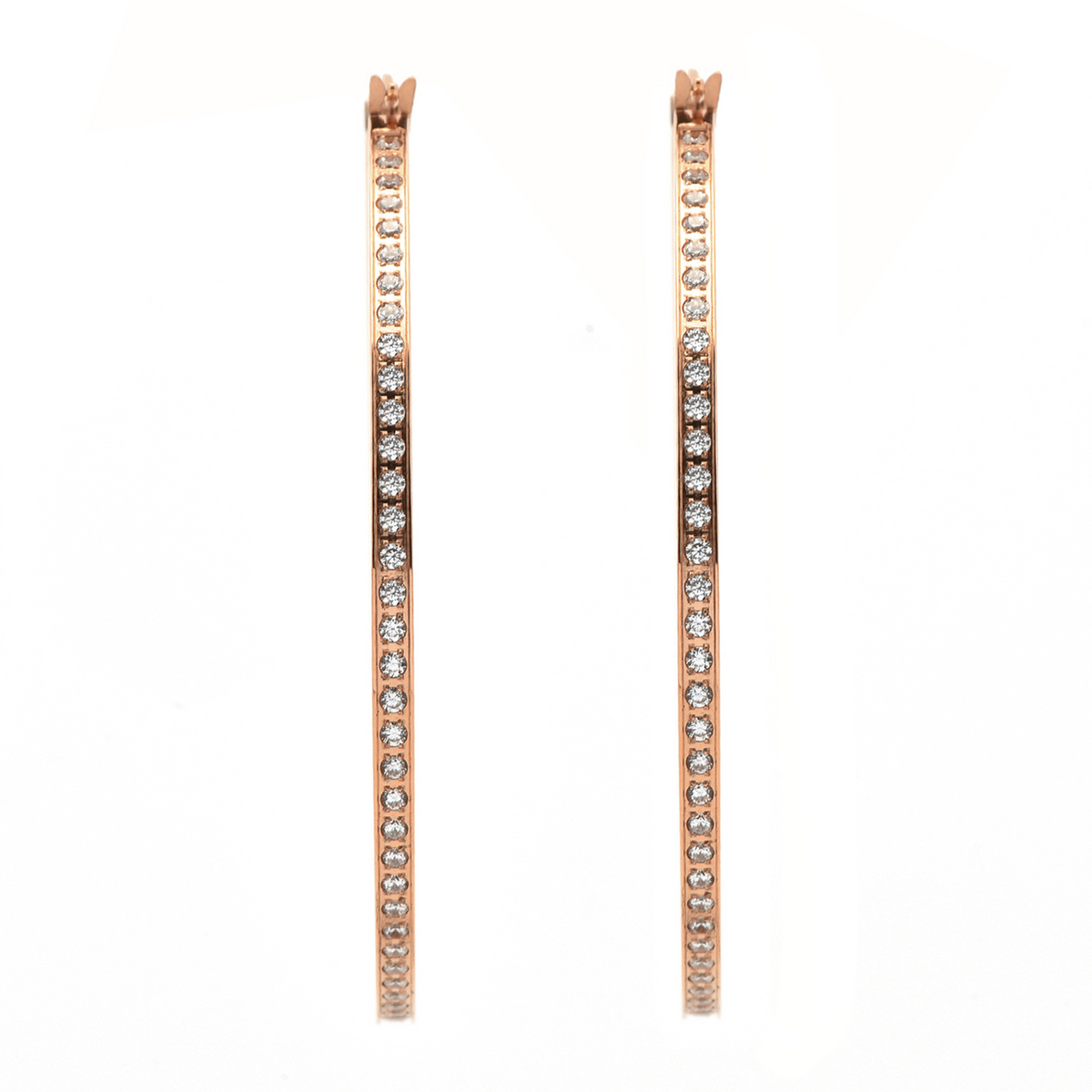 ER322RG B.Tiff Rose Gold Pavé 146-Stone Big Hoop Earrings