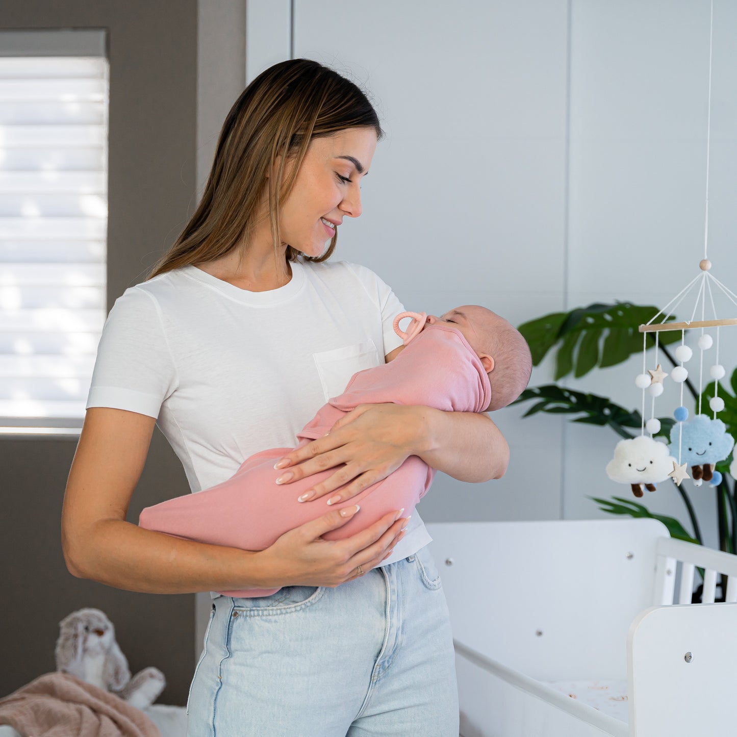 Easy Swaddle Blankets in Blush, Mauve, Mulberry, Pack of 3