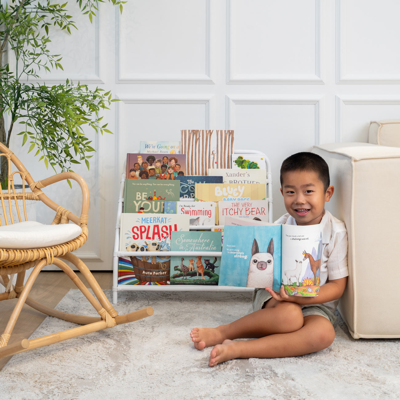 Elena Kids Montessori Bookshelf - White